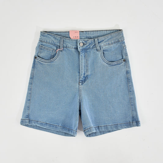 Bermuda Jeans Strech Azul Claro Dama Unk