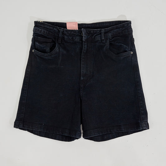 Bermuda Jeans Strech Negro Dama Unk
