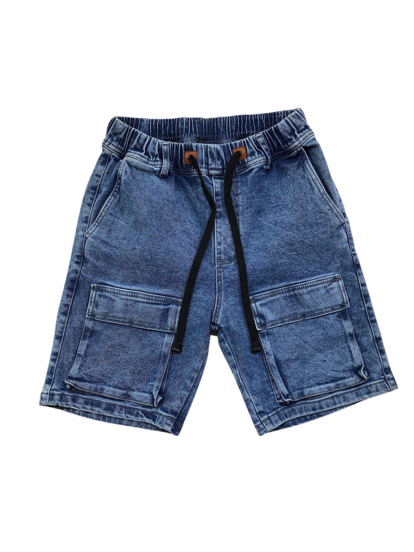 Bermuda jean cargo azul