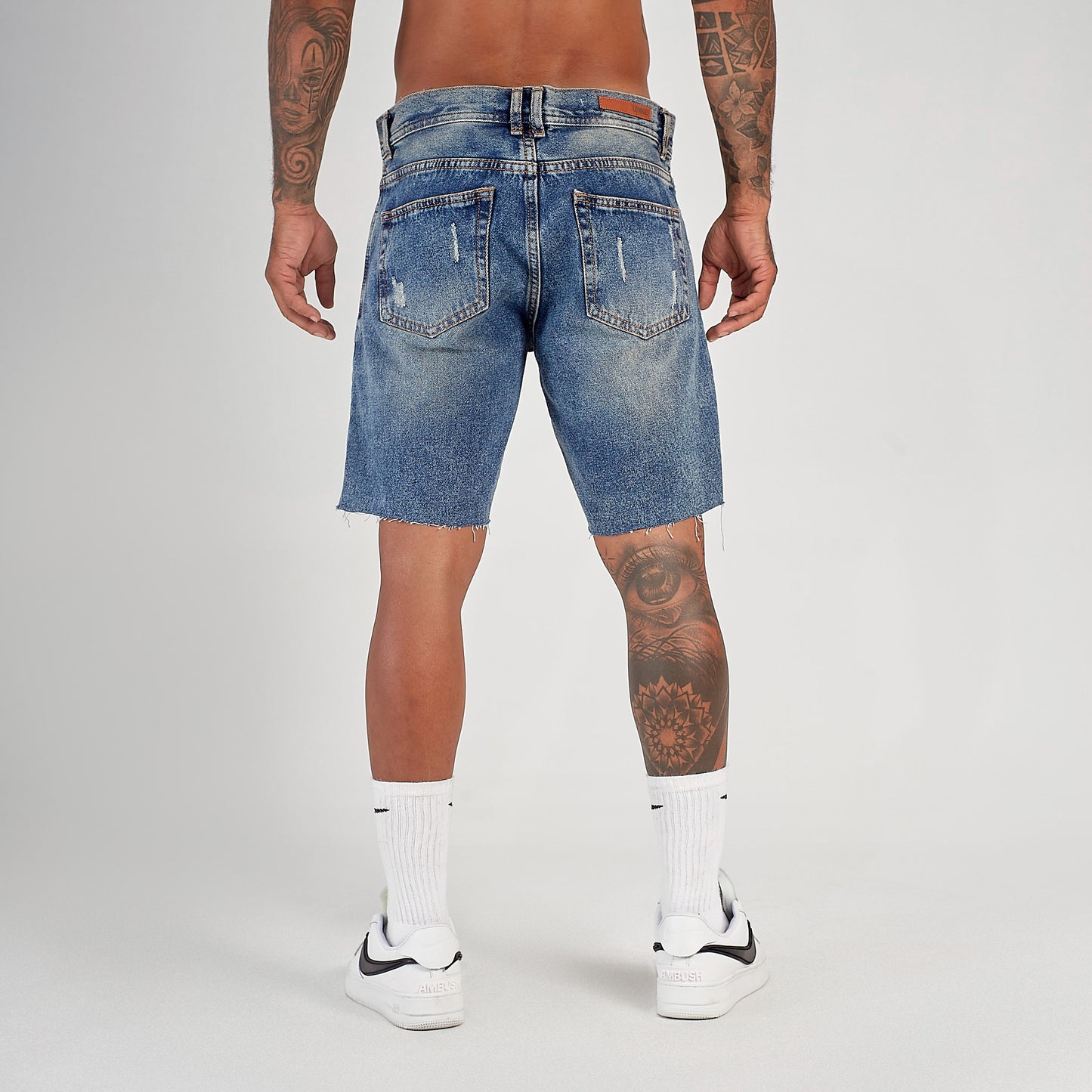 Bermuda Denim Azul Desgastada Unk