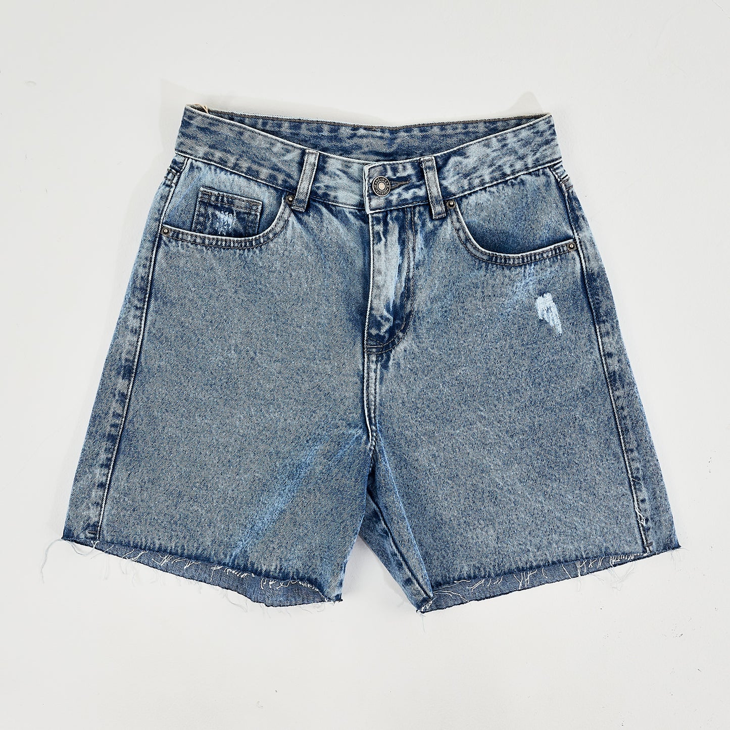 Bermuda Jeans Rigida Prelavada Dama Unk