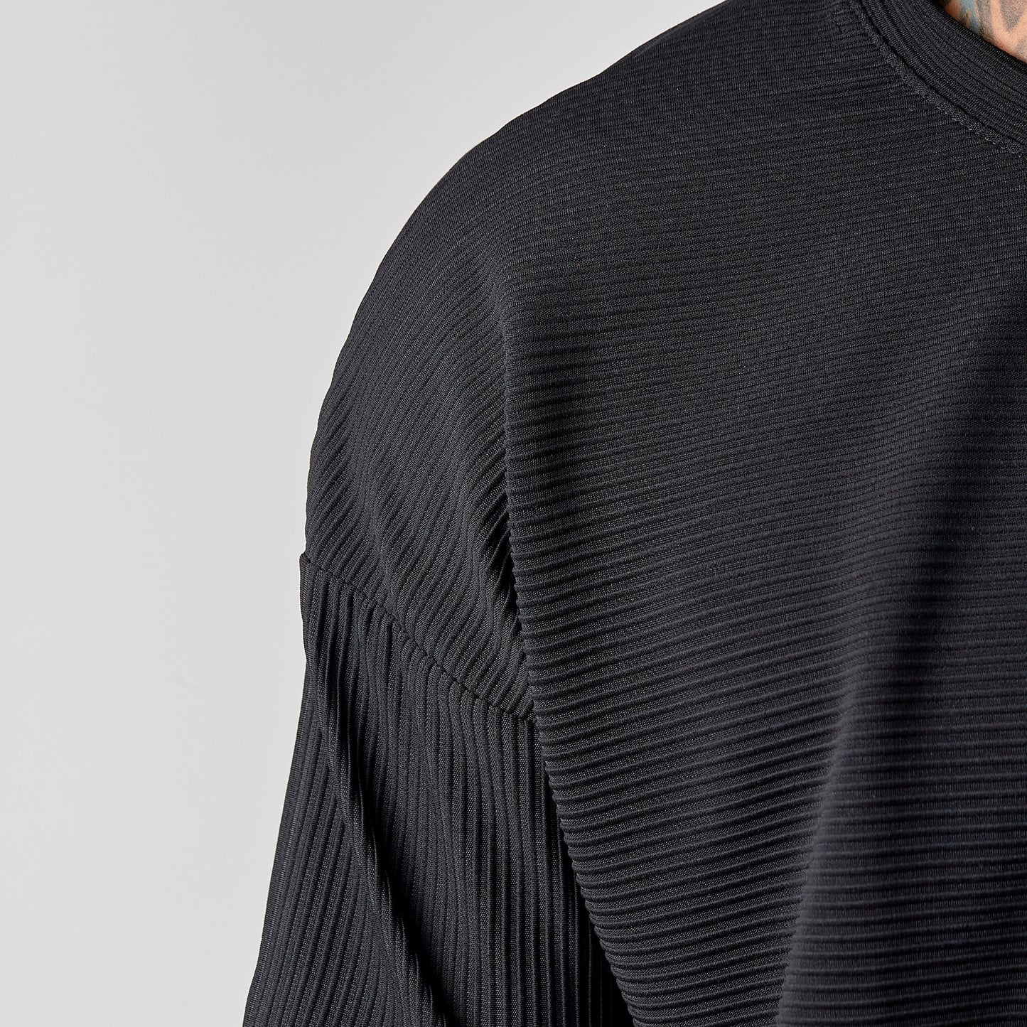 Camiseta negra Oversize textura rib