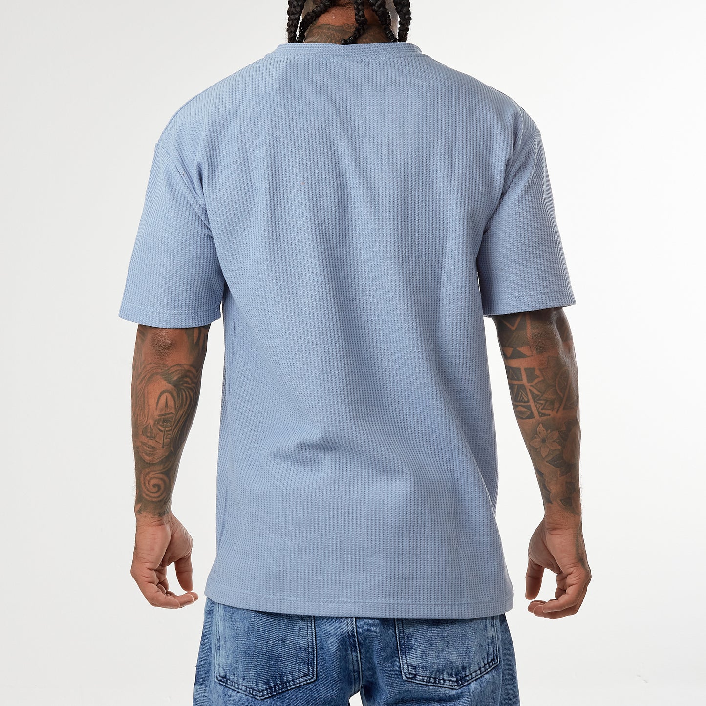 Camiseta azul claro Oversize textura galleta