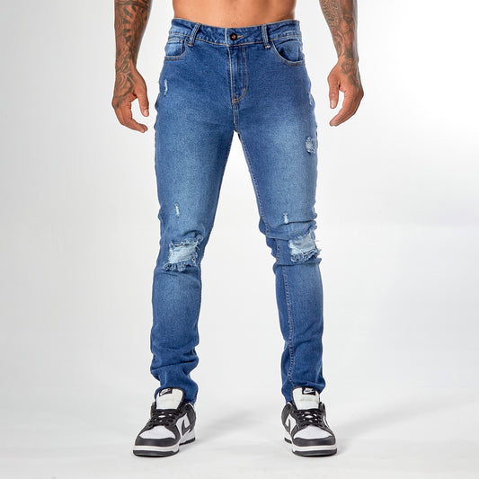 Jeans Caballero Roto Azul Tribe