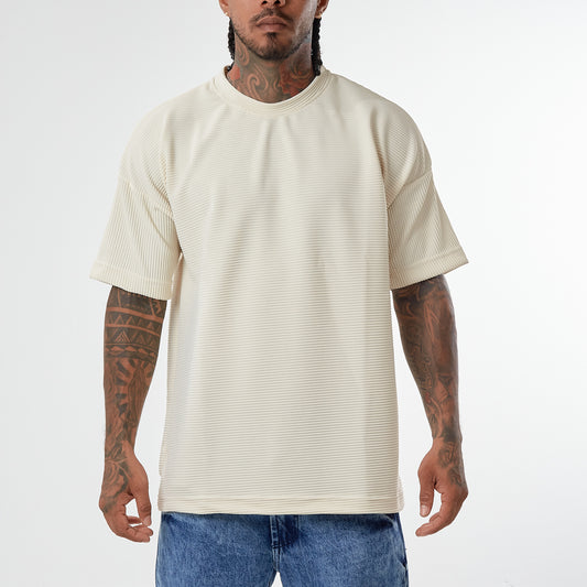 Camiseta nude Oversize textura rib