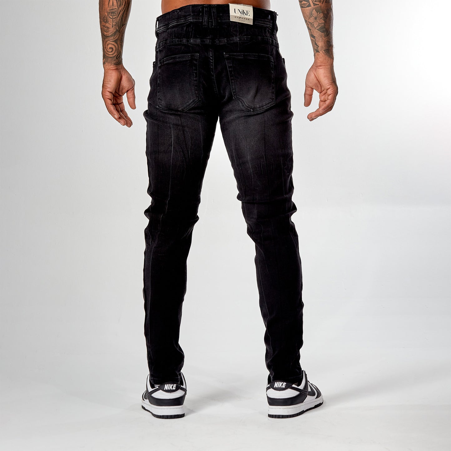 Jean caballero negro prelavado liso