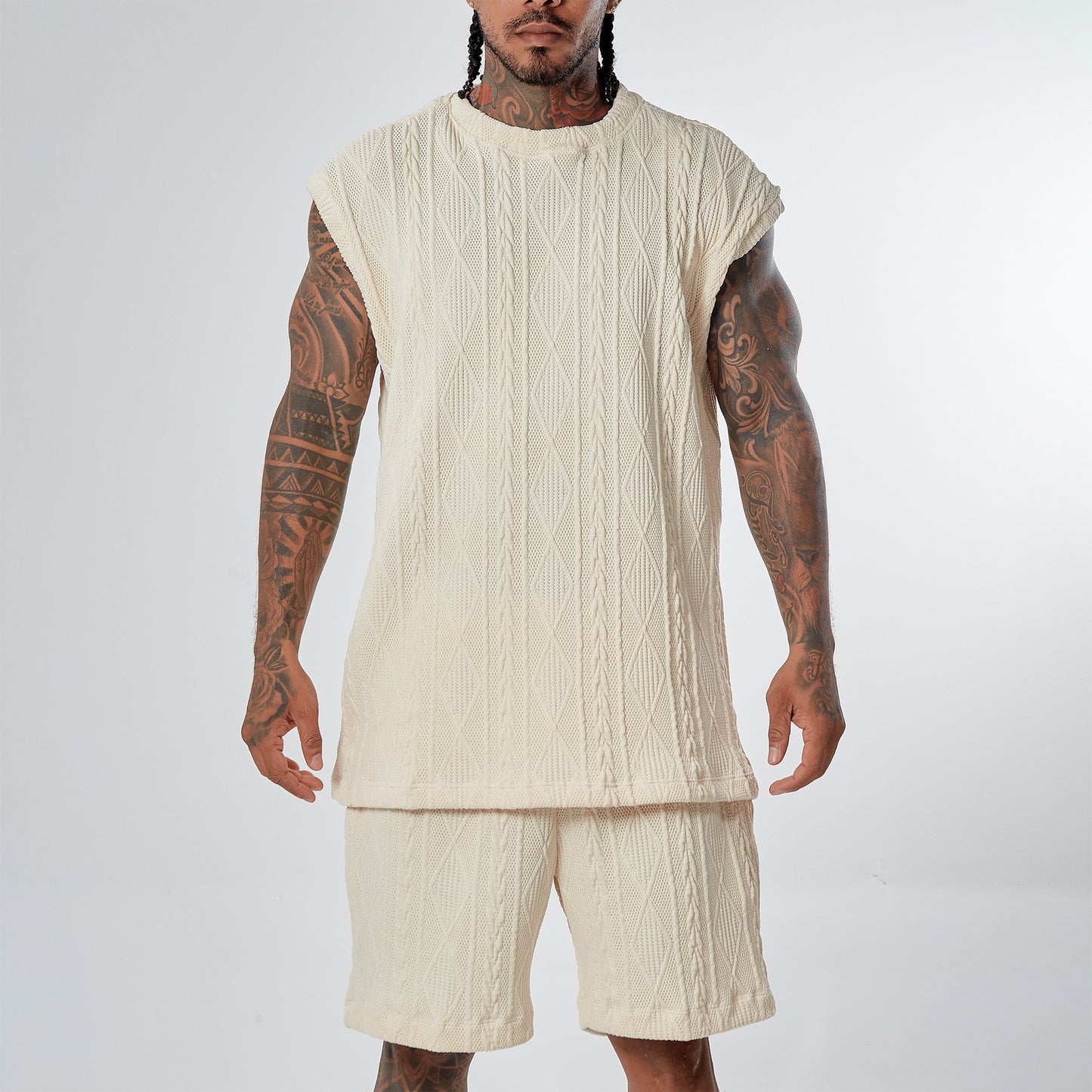 Set Diamont Franela Beige