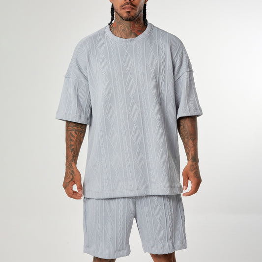 Set Diamont Camiseta Oversized Azul baby