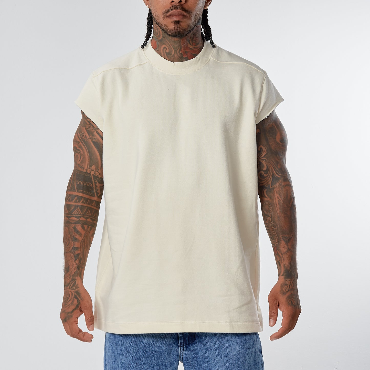 Camisilla Oversized Premiun Blanco Hueso