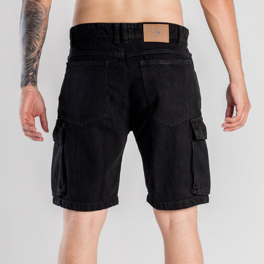 Bermuda Cargo Costura Negra