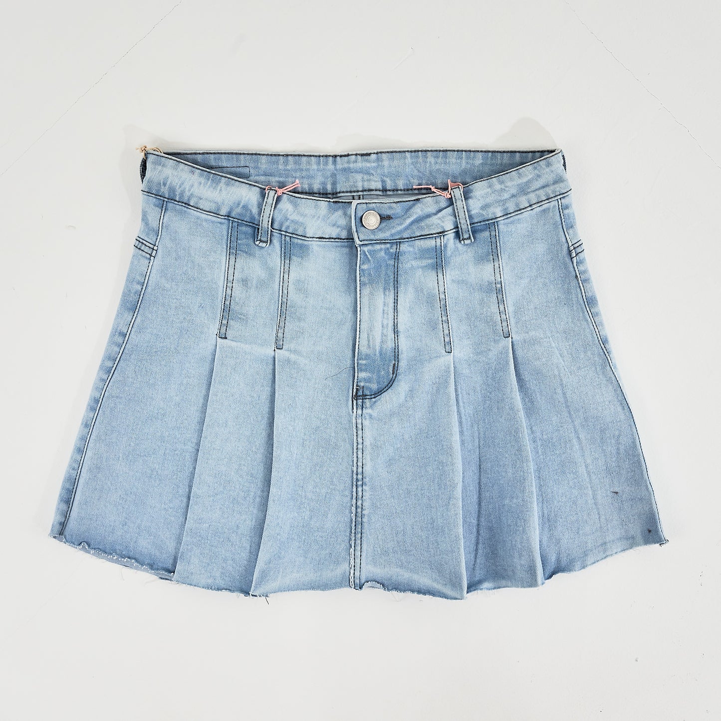 Falda Pliegues Jeans Claro Unk