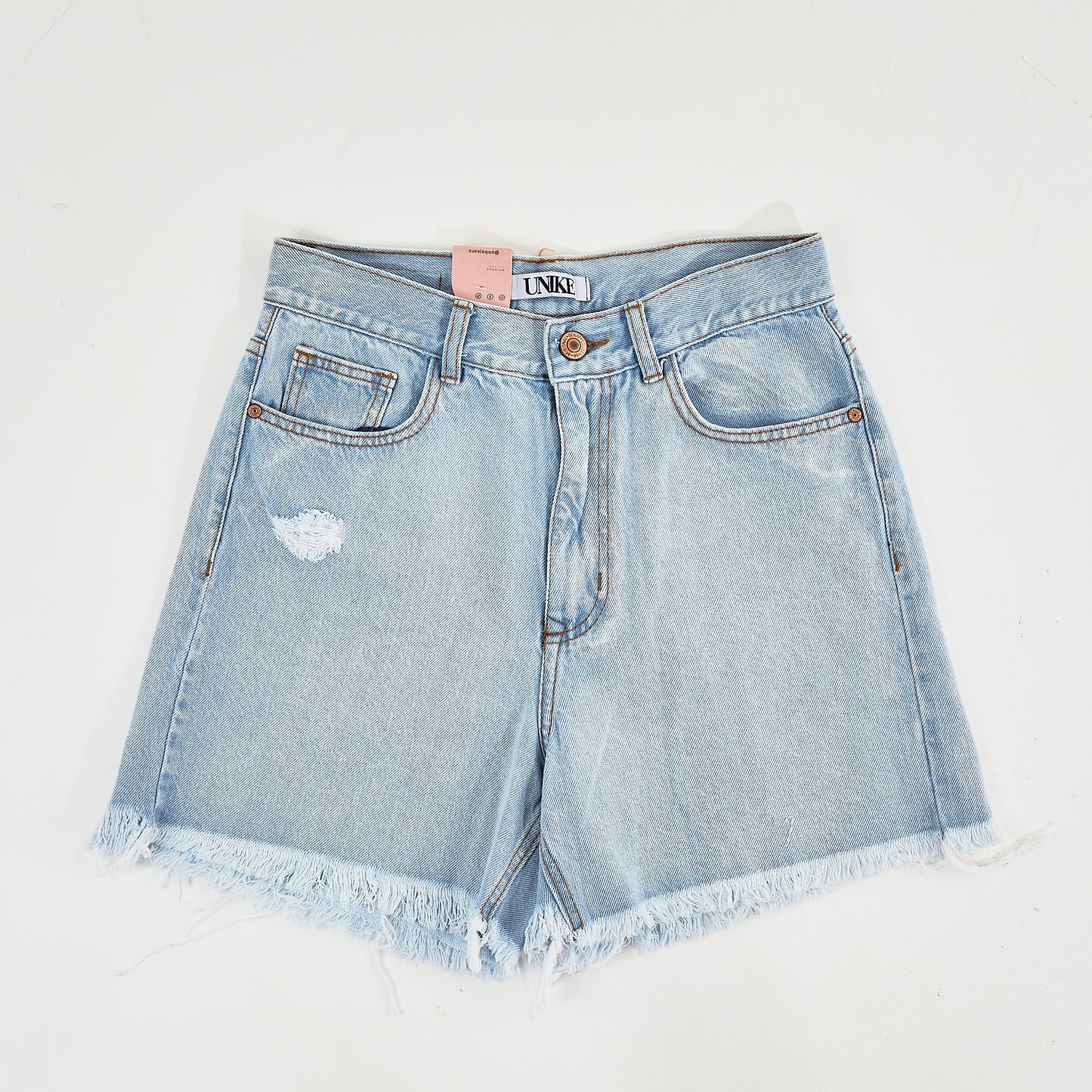 Bermuda dama flecos clara