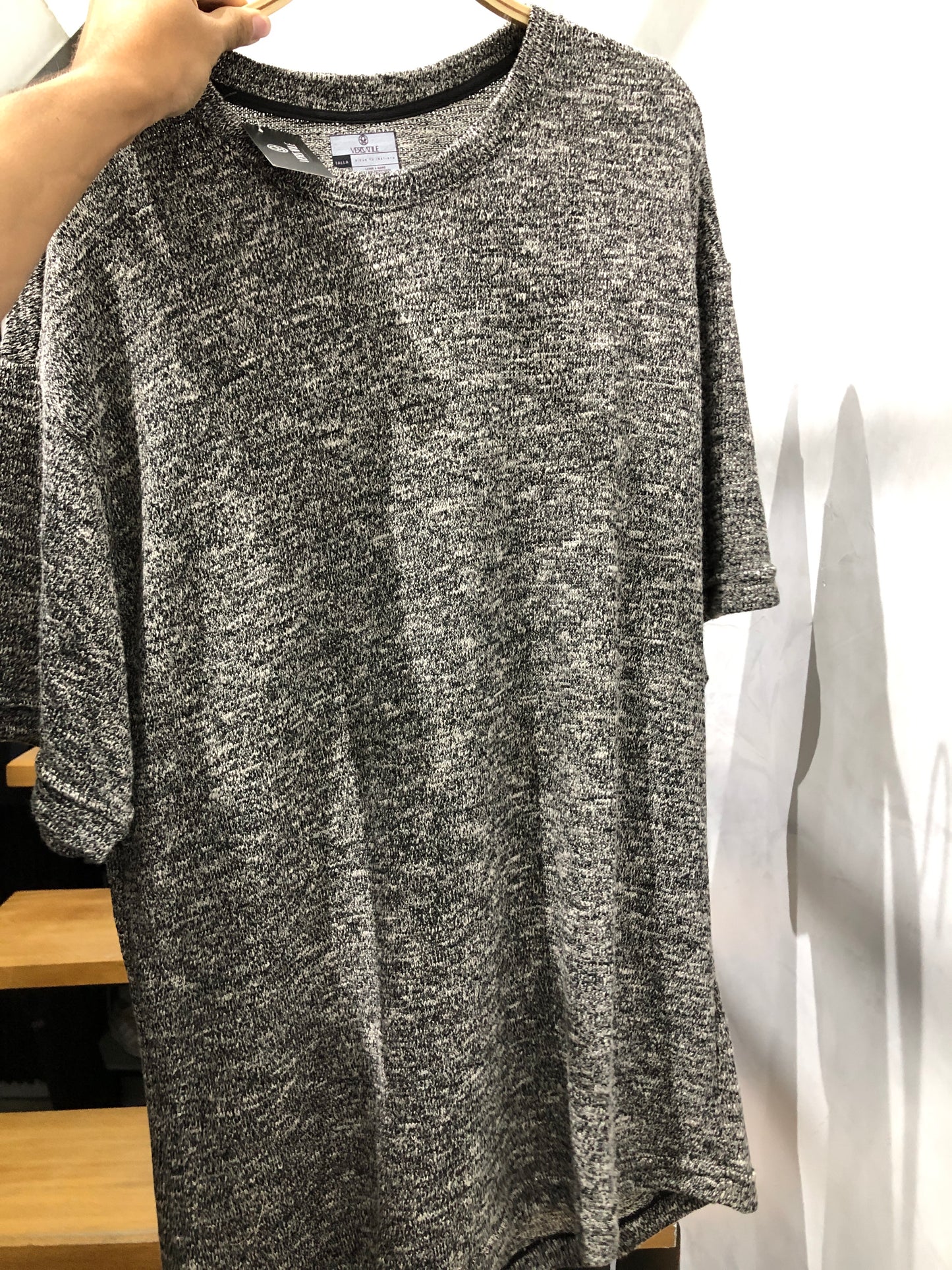 Camiseta Oversized jaspe gris raton