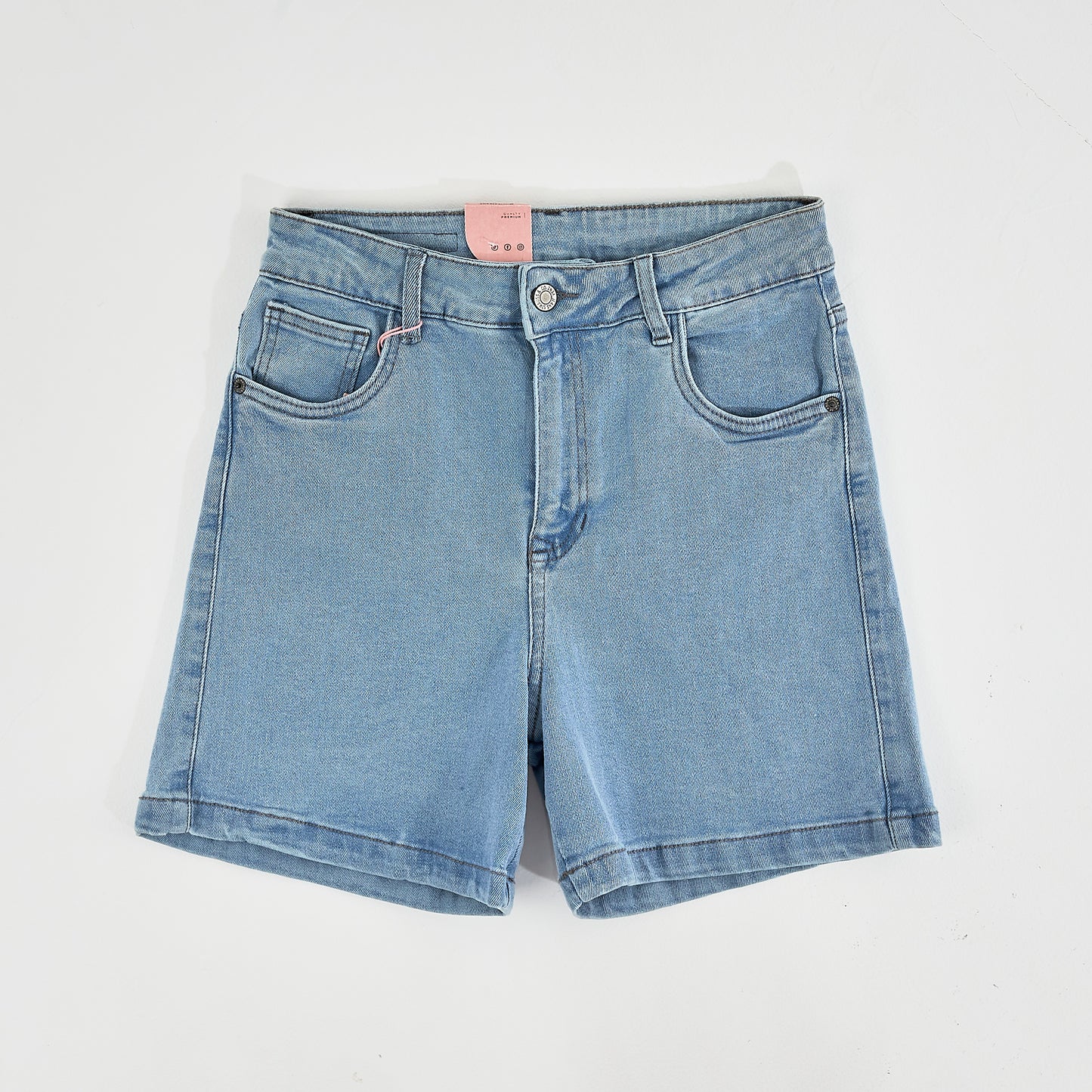 Bermuda Jeans Strech Azul Claro Dama Unk