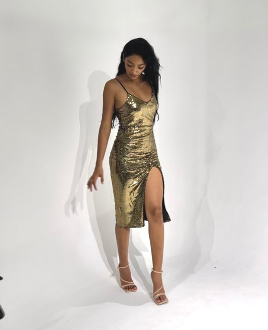 VESTIDO BRILLO TIRAS 88337