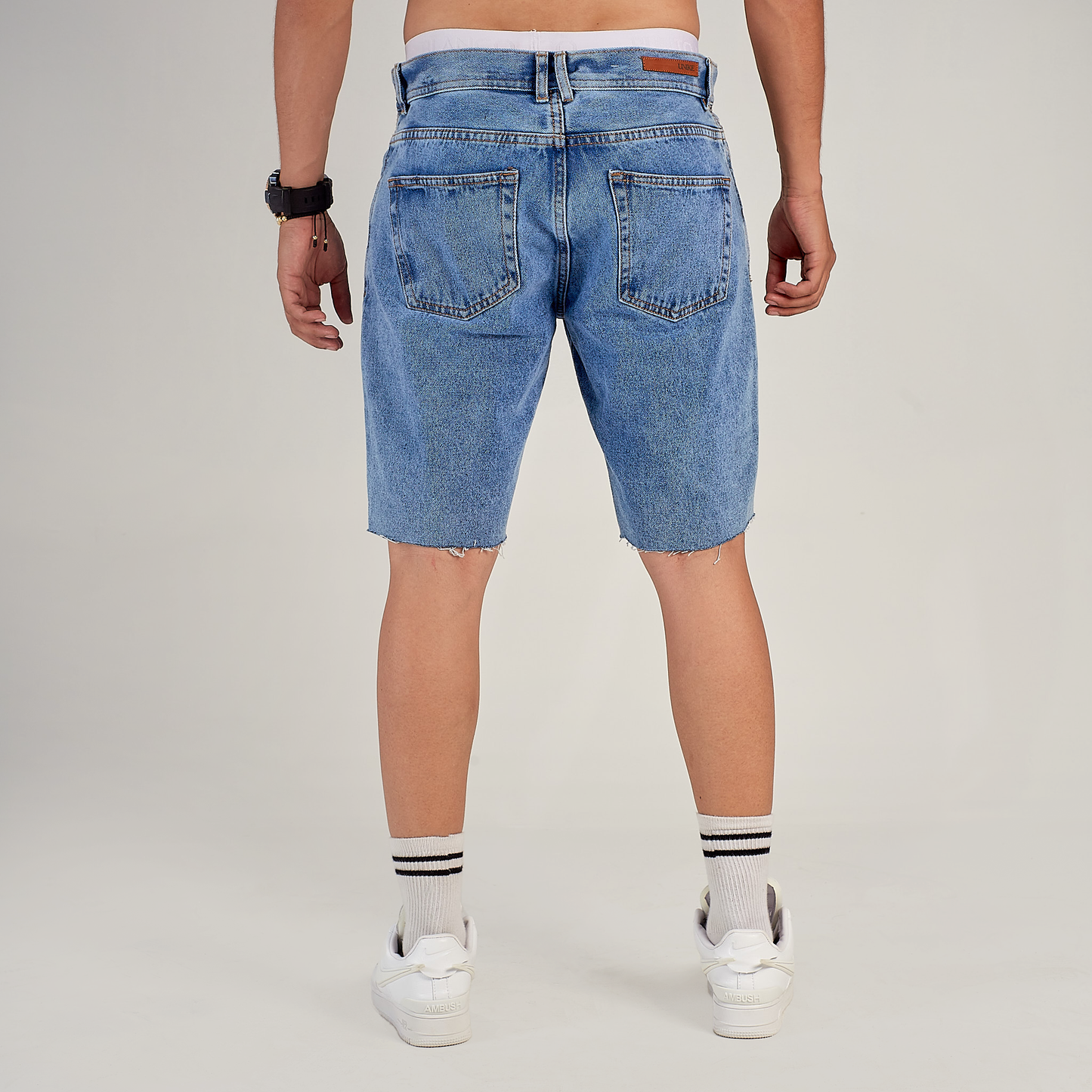 Bermuda Denim Azul Claro Básica Unk