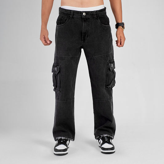 Boyfriend caballero negro con bolsillos