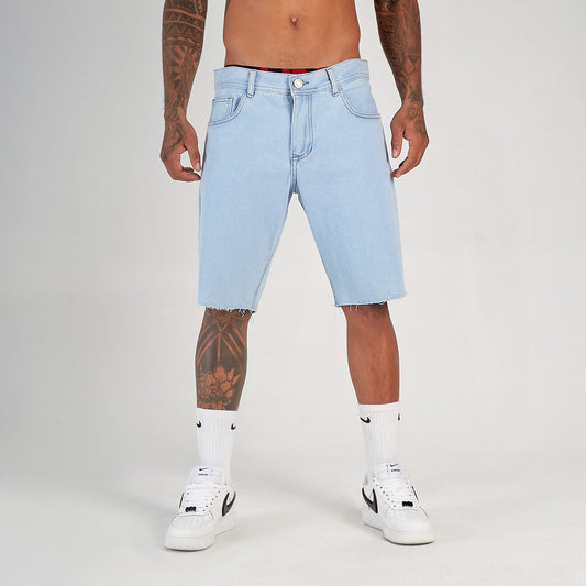 Bermuda Denim Azul Claro Deshilachada Unk
