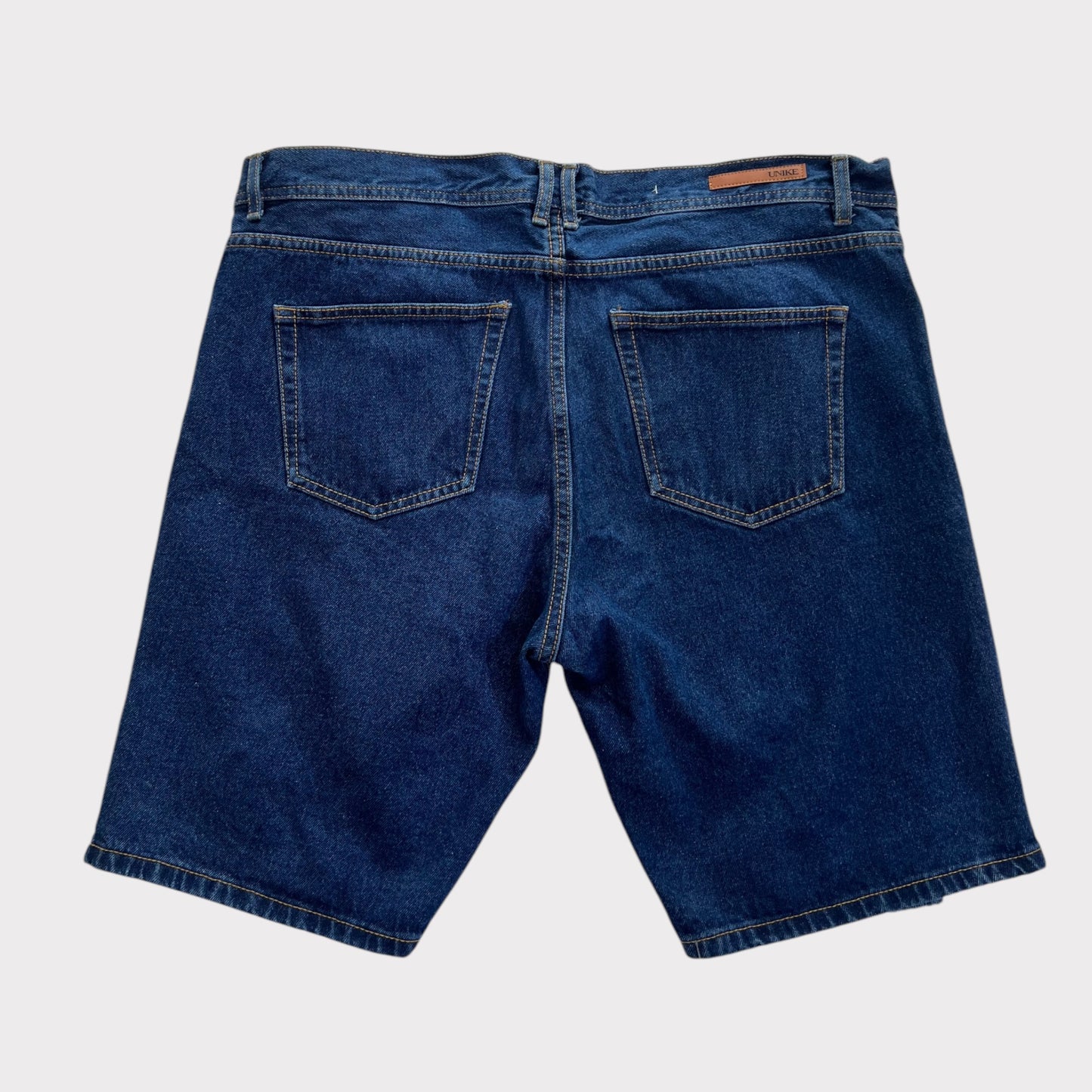 Bermuda Denim Azul Oscura Desgastada Unk