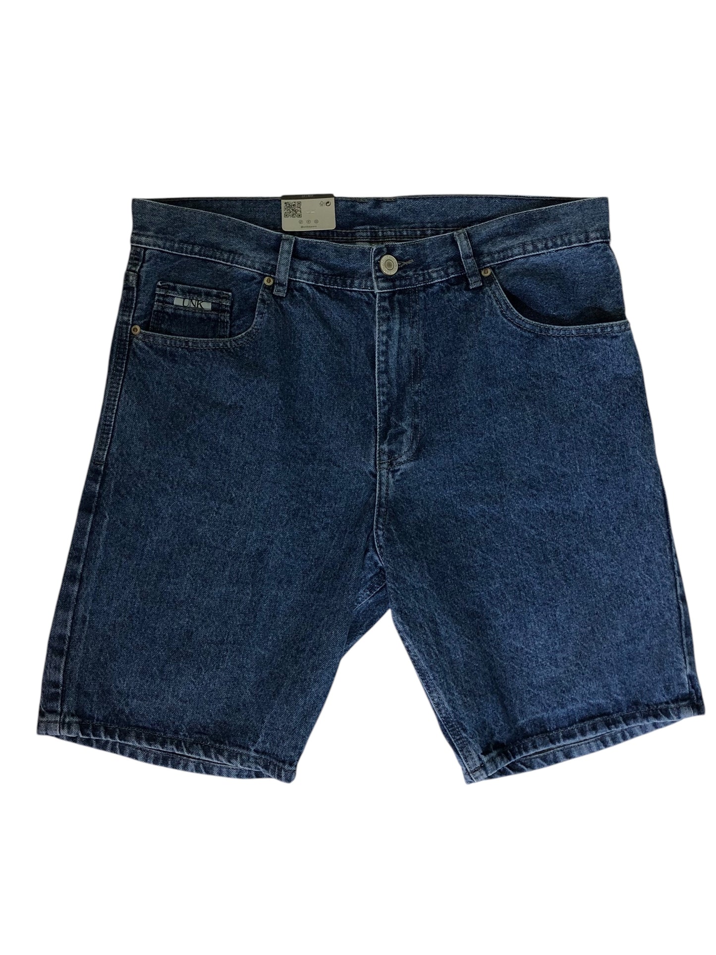 Bermuda Denim Rígida Azul Corte Clásico