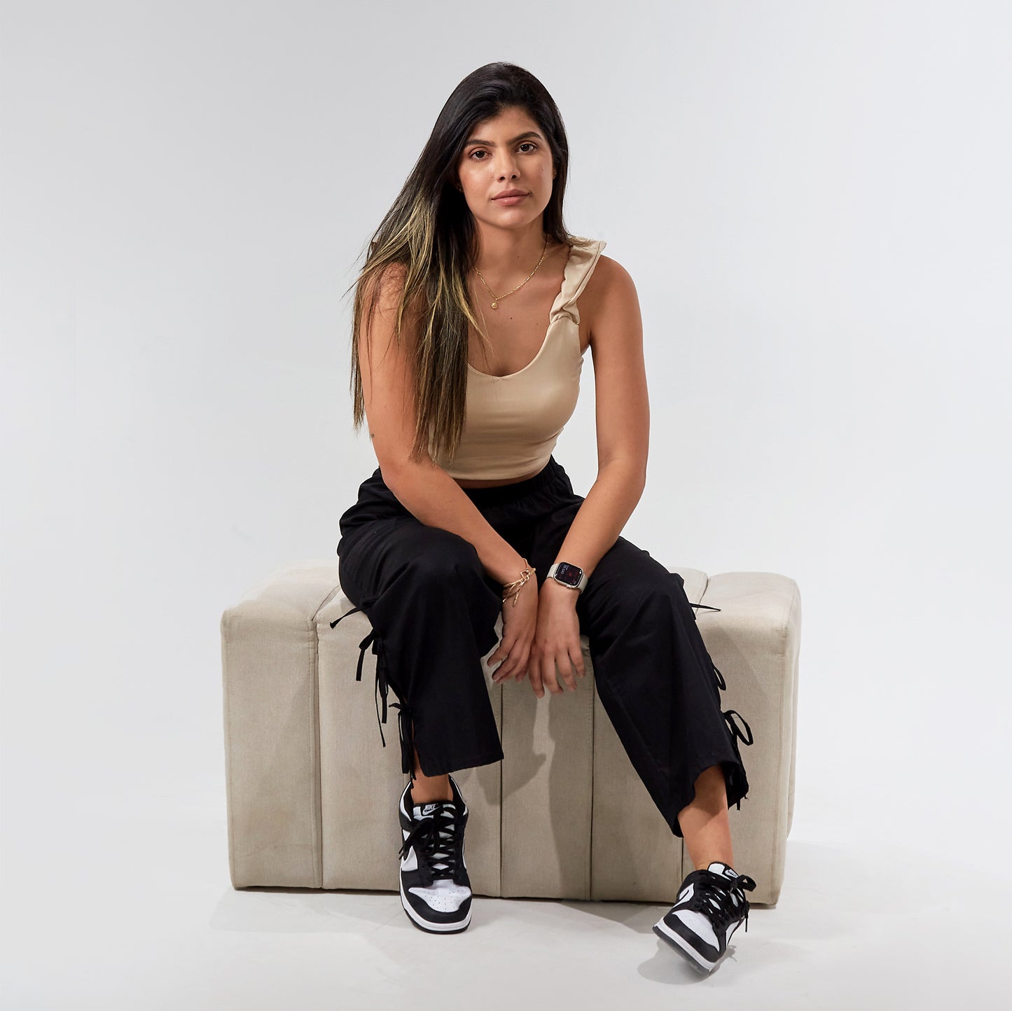 Pantalón lazos tela