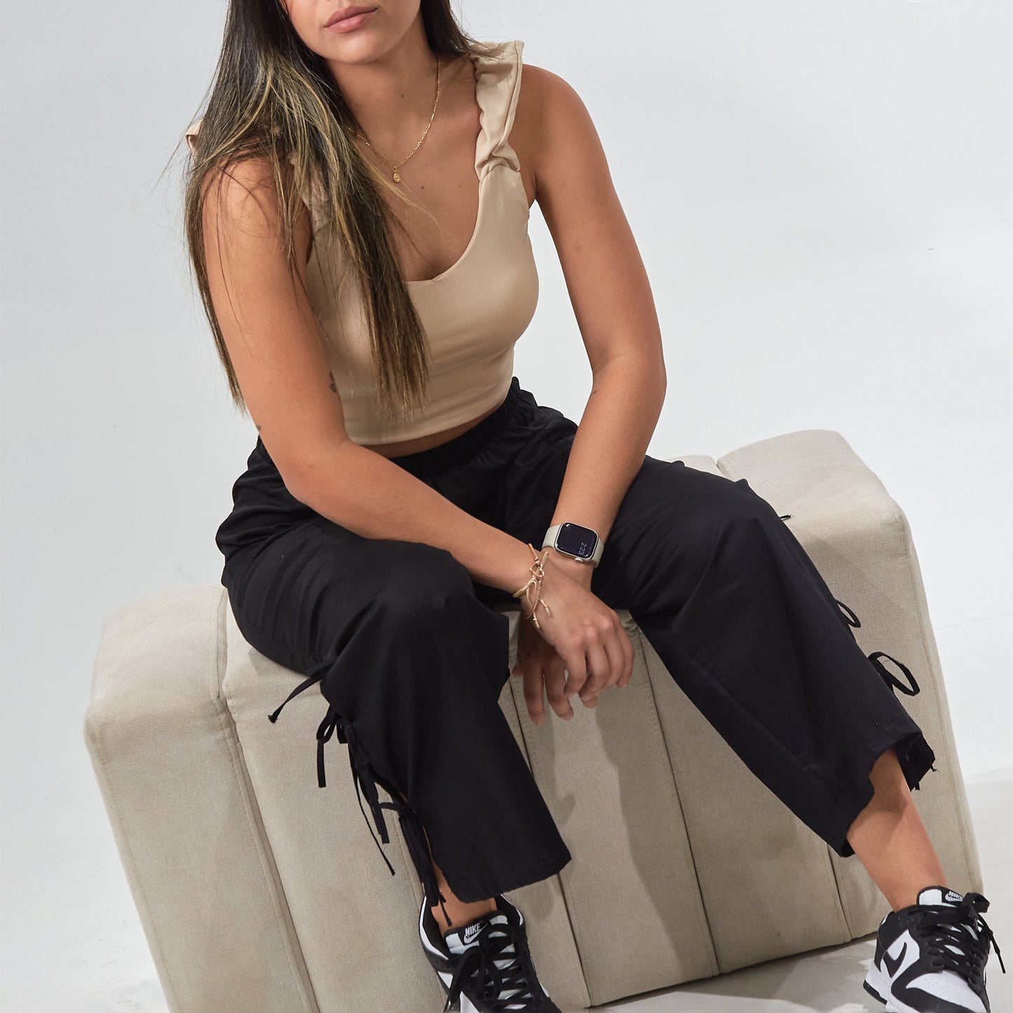 Pantalón lazos tela