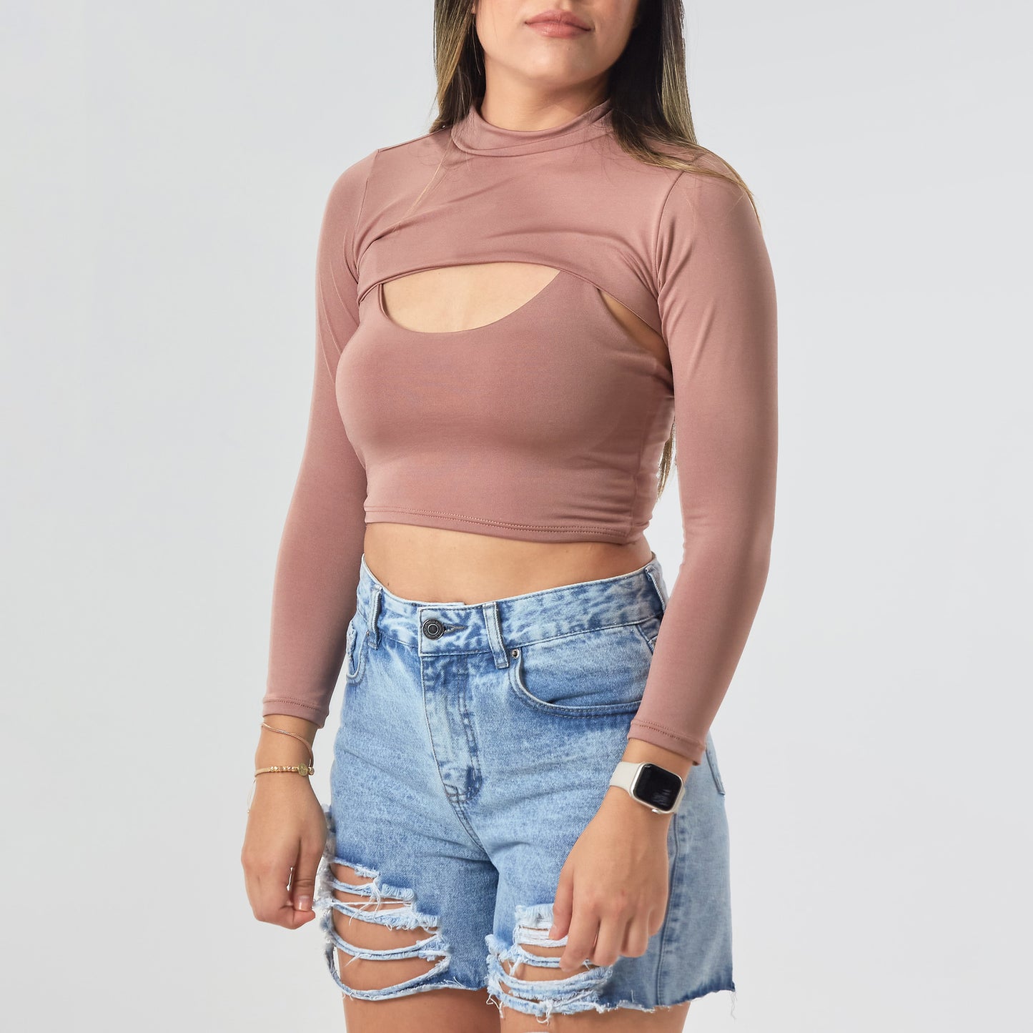 BLUSA CUELLO ALTO MANGA LARGA