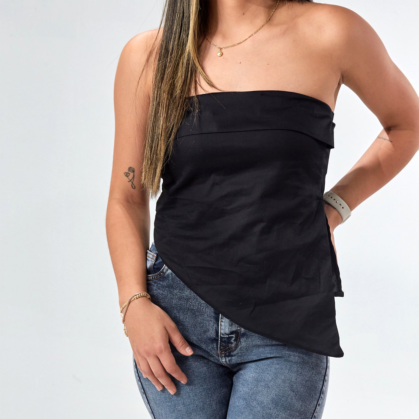 Blusa strapless