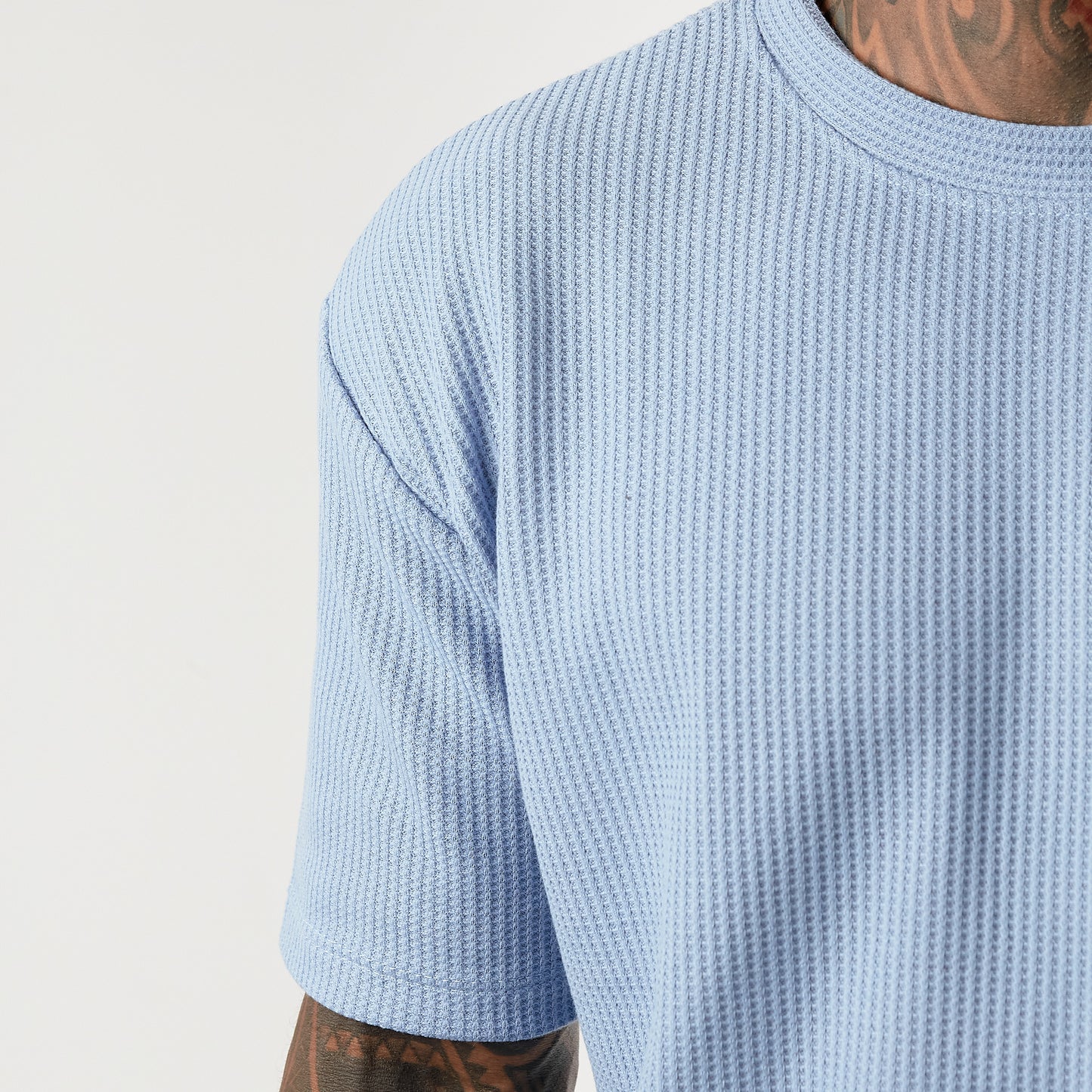 Camiseta azul claro Oversize textura galleta