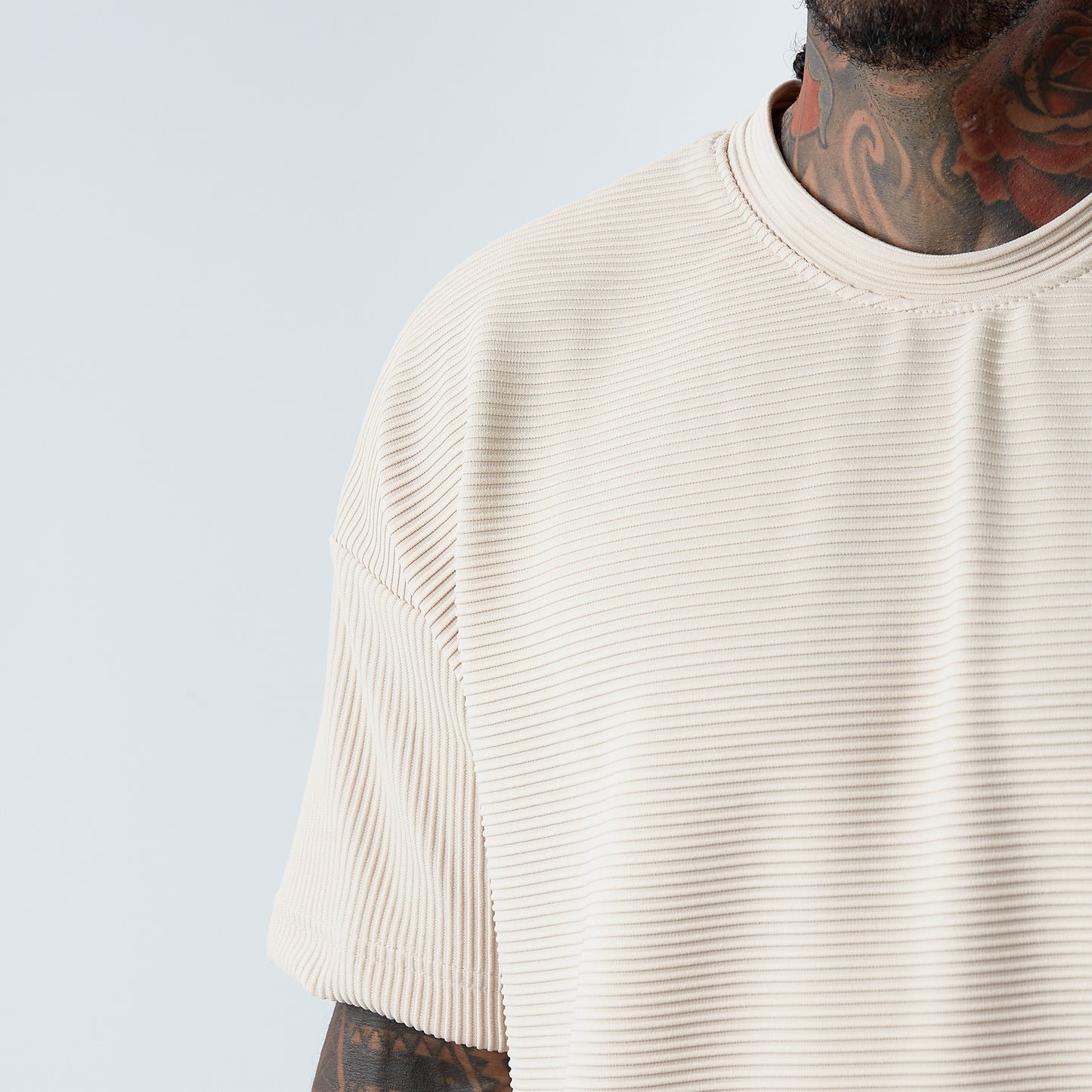 Camiseta nude Oversize textura rib