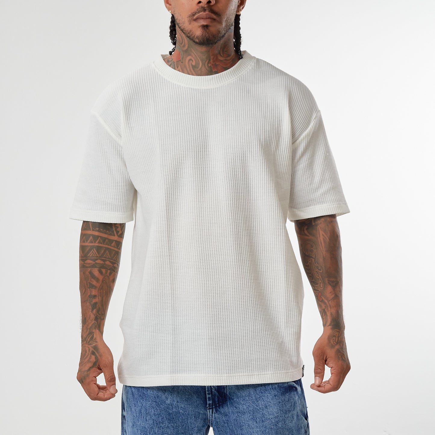 Camiseta Blanca Oversize textura galleta