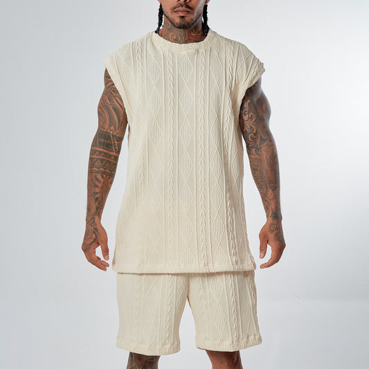 Set Diamont Franela Beige