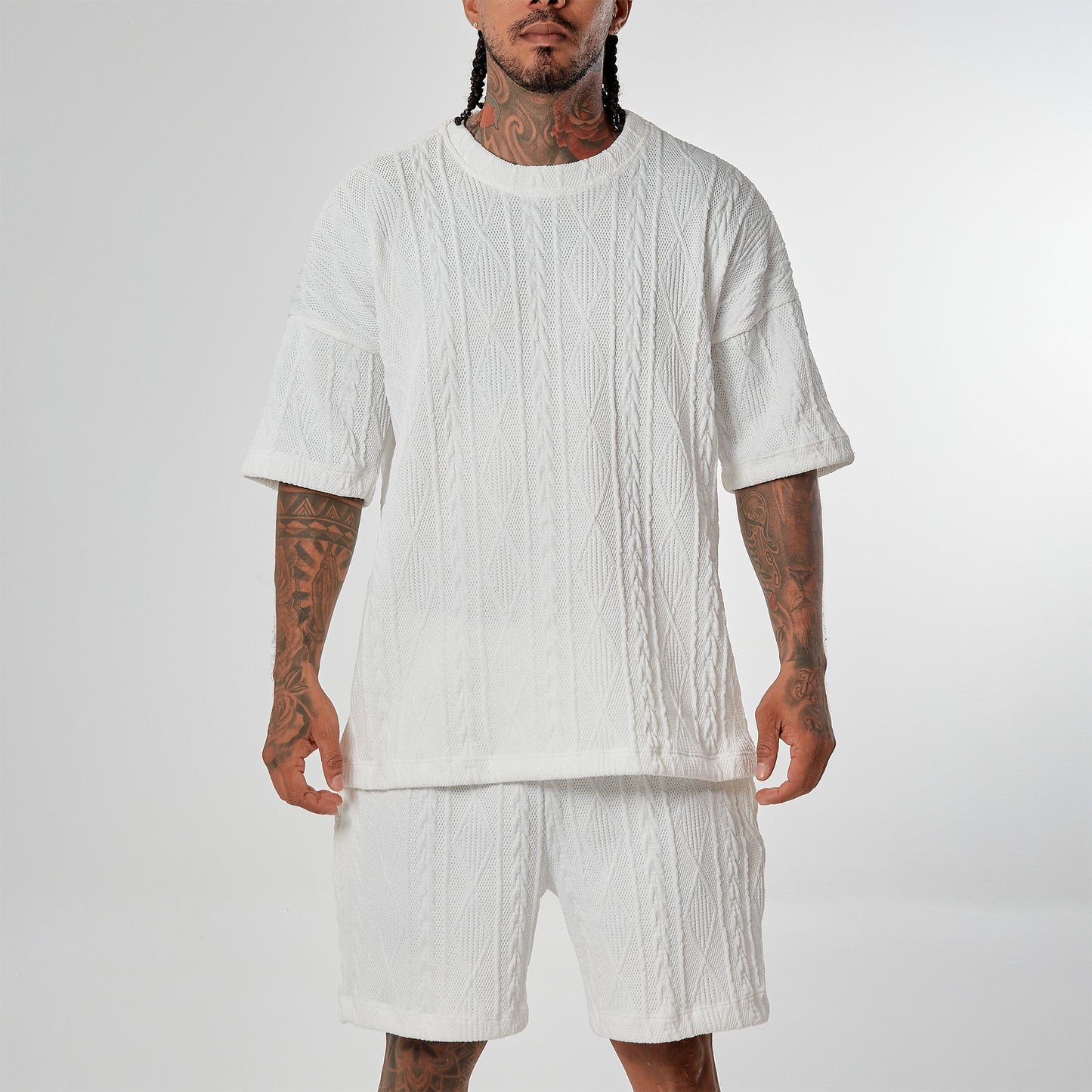 Set Diamont Camiseta Oversized Blanco