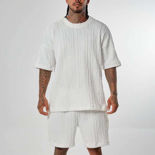 Set Diamont Camiseta Oversized Blanco