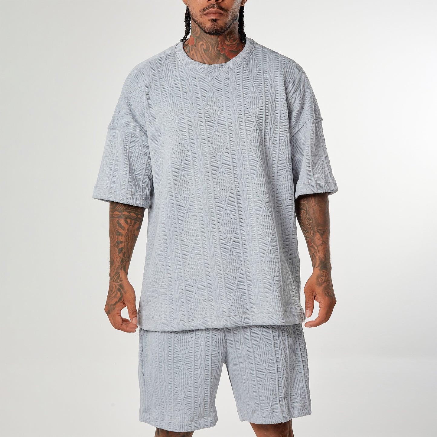 Set Diamont Camiseta Oversized Azul baby