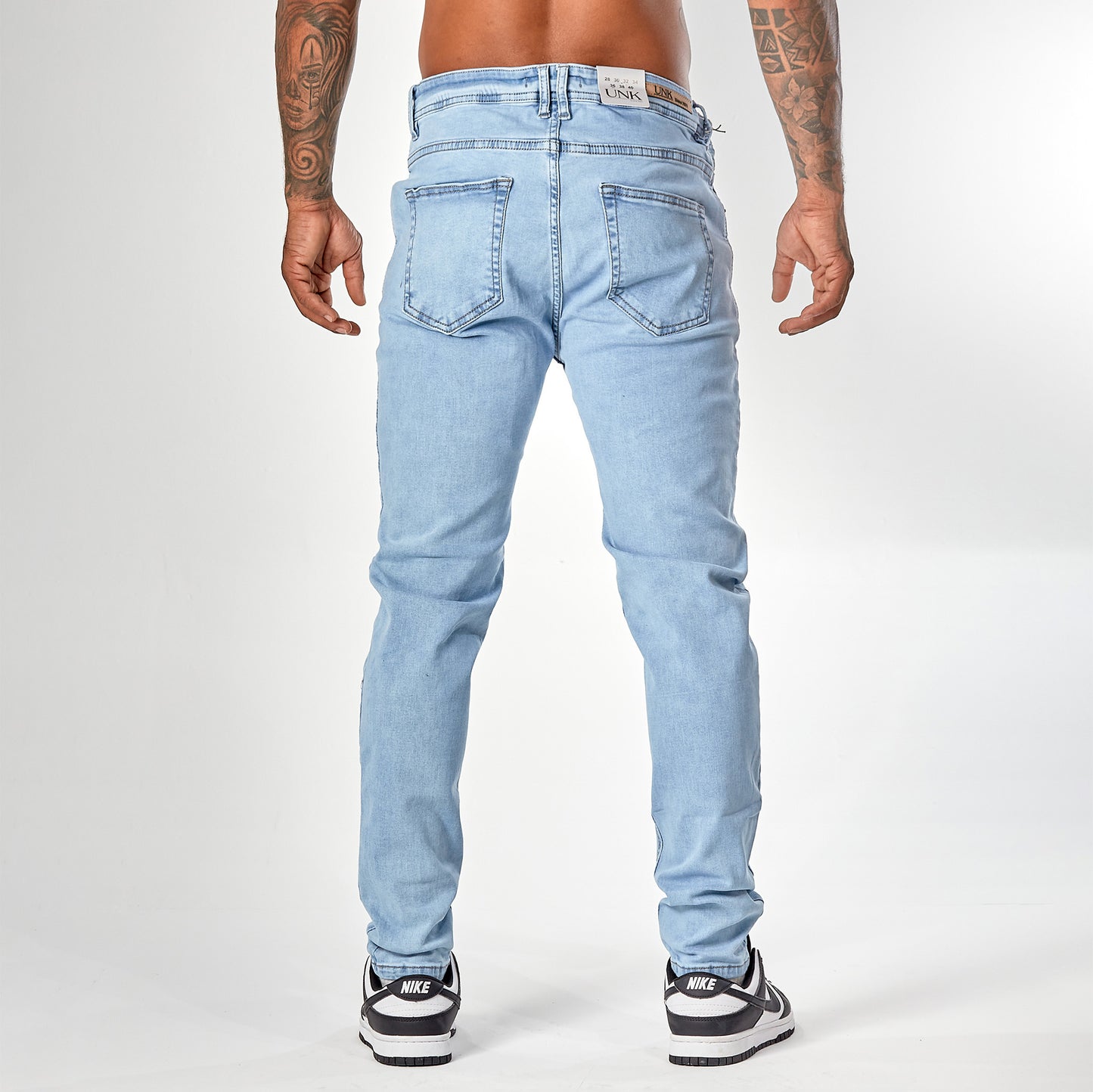 Jean caballero azul claro liso