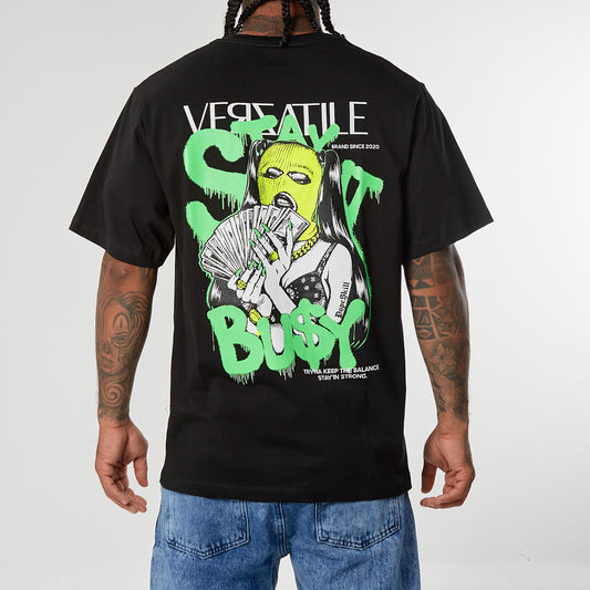 Camiseta Verzatile Estampada (Gráfico Doble) Stay Busy