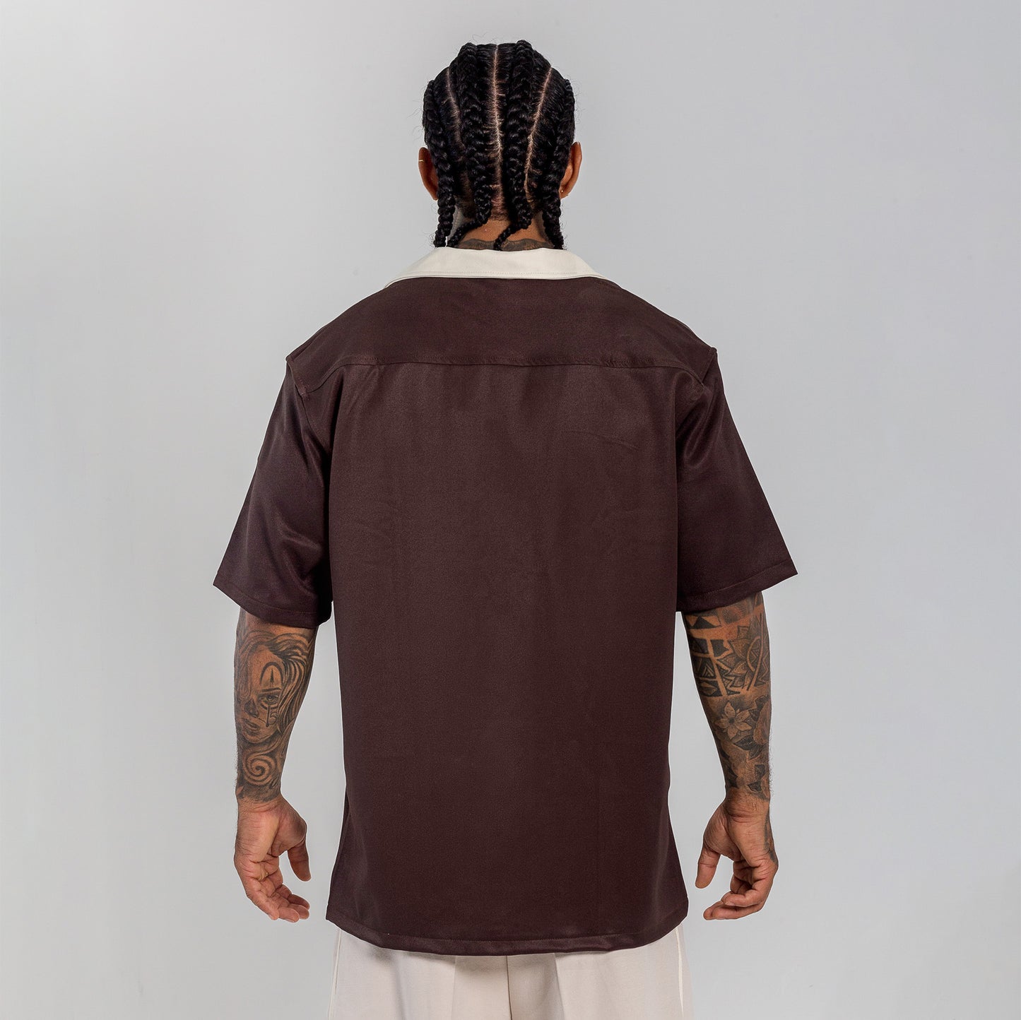 camisa cowboys cafe cuello beige