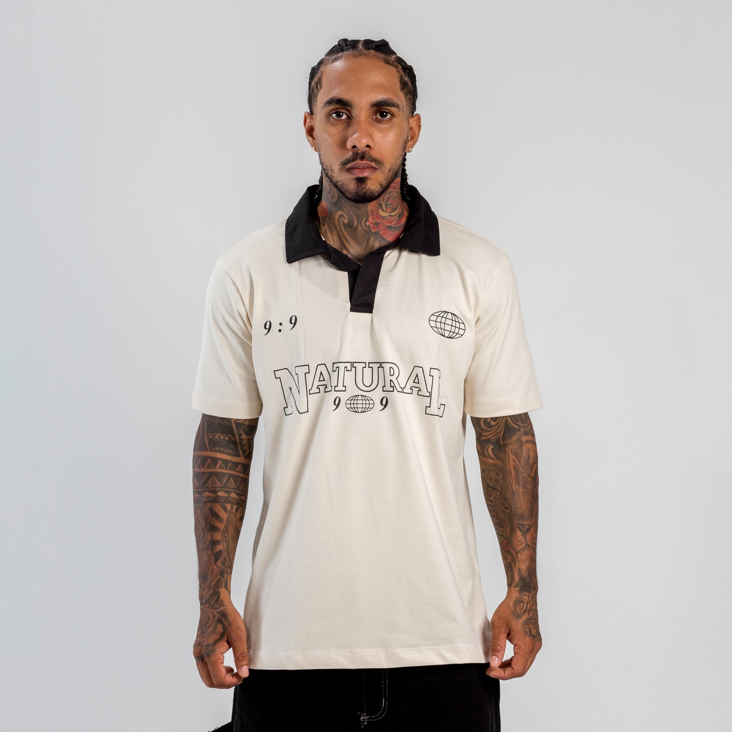 Camiseta polo natural beige